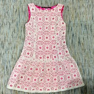 Kensie white and pink lace dress fully lined so pretty🎀